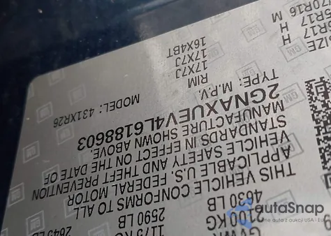 2020 Chevrolet Equinox Lt from USA, damaged, VIN 2GNAXUEV4L6188603